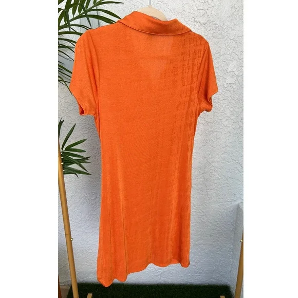 Wild Fable Burnt Orange Silky Flowing Dress Large Sz - Picture 8 of 11